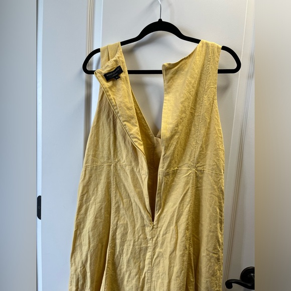 Banana Republic Linen Blend Button Front Sleeveless Yellow Dress - Picture 7 of 7